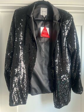 Black Sequin Blazer Jacket